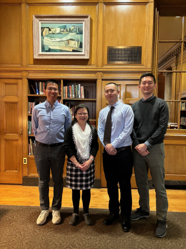 The three data grant recipients with social science librarian Kathy Wu