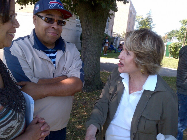 Congresswoman Louise Slaughter and fair attendees