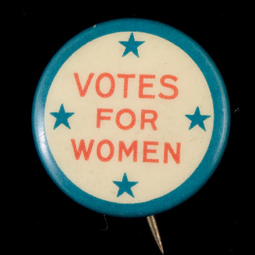 votes for women pinback button