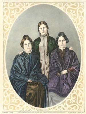 Framed print of the Fox Sisters seated together